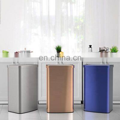 40L Garbage Can Large  Kitchen Sensor Waste Indoor Self Tie Hand Motion Smart Trash Bin With Lid