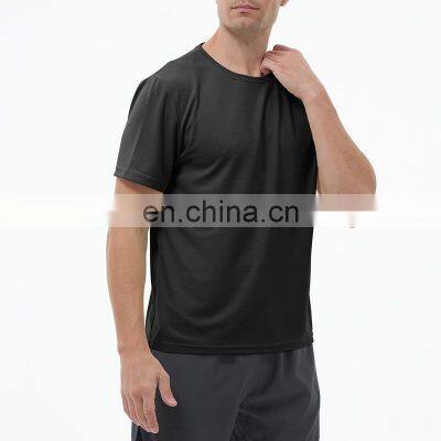 Solid Blank New Fitness Breathable Plaid Jogging Gym Loose Fit T-Shirt Plus Size Workout Training Short Sleeve Shirts For Men photo-5