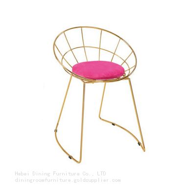 Gold Wire Chair with Soft Seat Cushion DC-W09