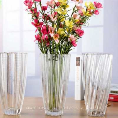 Wholesale Household Cheap Clear Elegant Cylinder Customized Glass Vase For Decoration