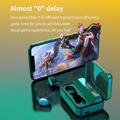 S590 Tws 2021 Waterproof Touch Control Earphone True Wireless Stereo Blue Tooth Earbuds With Led Display Power Bank photo-4