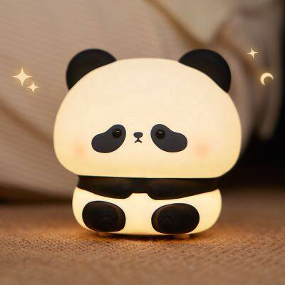 Hot sale Panda night Light for Kids Portable Cute Bear Silicone Lamp Decor Sleep Silicone Night Light for Kids