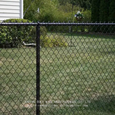 Chain link mesh fence Field Galvanized Chain Link Fence Diamond Outdoor Steel Wire Mesh Metal Fencing