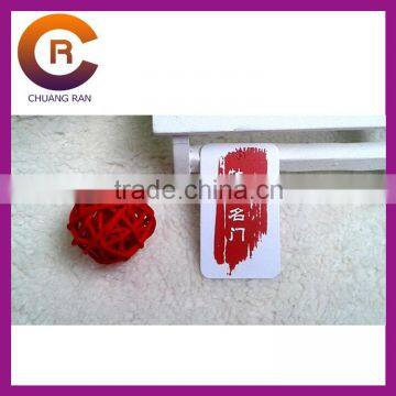 2014 Black two sides printing custom made fancy hang tags