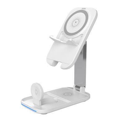 Mobile Stand Charging 3 in 1 Fast Wireless Charging Station Dock Magnetic Phone Qi wireless charging stand 15w wireless charger