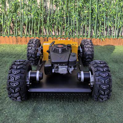 Villa Lawns Regular Grass Mowing Vigorun 550mm Brake Motor E-Stop Remote Manipulation Four Wheel Drive Mowing Machine photo-4
