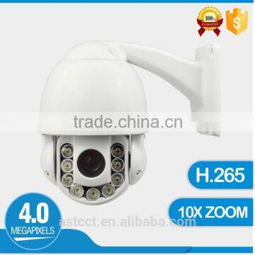 Full Metal Housing H.265 Security 4.0MP Mini 10X zoom HD IR IP PTZ High Speed Dome Camera