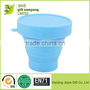 Folding Silicone Cup with Lid,Silicone Drinking Cup, Disposable cup