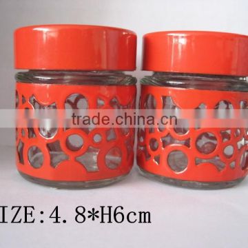 Round hole glass condiment bottles