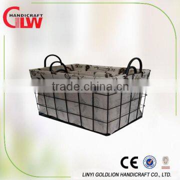 wire basket with handle, metal wire storage baskets with liners ,new design storage basket