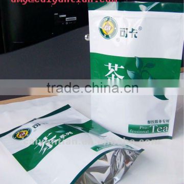 Aluminum stand up tea packaging pouch bags with zipper for tea packaging,stand up food package bag for tea