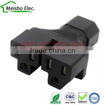 IEC 320 C14 to 2 X Nema 5-15R/2x US female magnetic connector