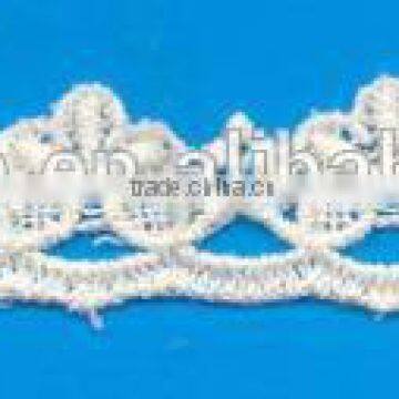 allover white cotton lace embroidery trimming                        
                                                Quality Choice