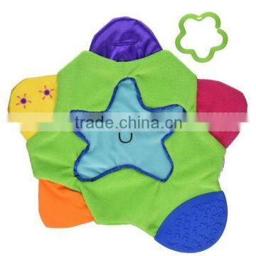 High Quality Star Teething Blanket for Baby /Soft Terry Cloth Surface and Chewy Soft Textures