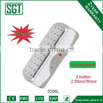 rechargeable 1.8w 30pcs leds emergence light 2 years warranty