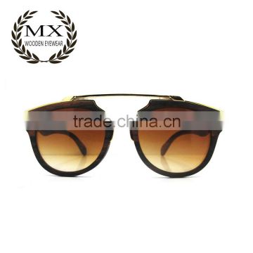 high end double bridge wood eyewear