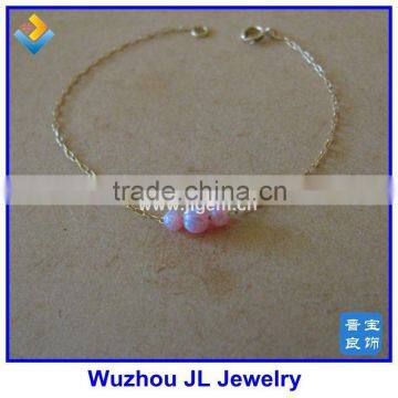 Сережки из стерлингового серебра 925 пробы с тремя маленькими опальными бусинами photo-2