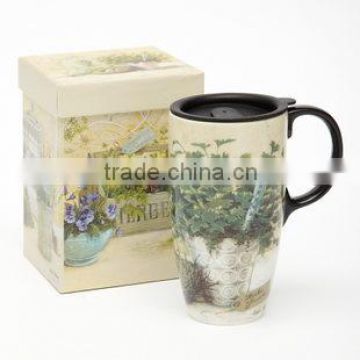 Gift Gardon Pattern Ceramic Travel Mug Ceramic Mug