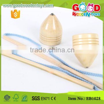 Children Solid Wooden Spinning Top Toy Classic Toys