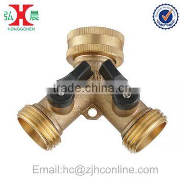 Garden Watering Brass Hose Y Shut-off Valve 2 way Shut off