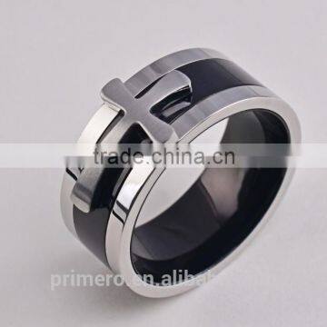 New Black Color Detachable Cross Titanium Stainless Steel Male Ring For Men Fine Jewelry photo-5