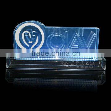 Acrylic LED Logo Display Stand Lucite Edge Lit Sign for Olay Brand Wine Immit Stand photo-4