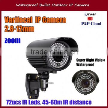 2014 ip 720P android view ip camera bullet waterproof camera