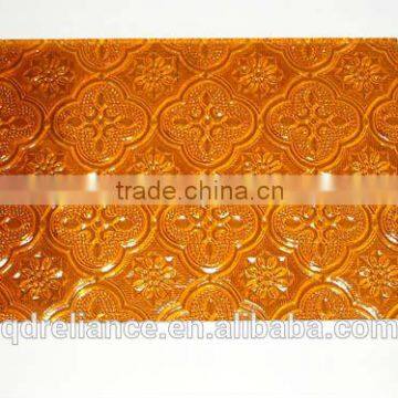 6mm decorative flora tinted pattern glass