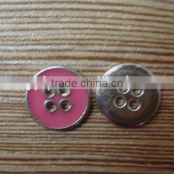 11.5mm small pink metal hand shank button sewing button