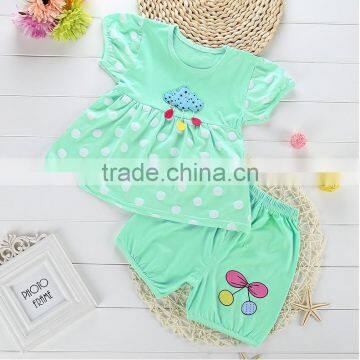 2016 Summer wholesale girls boutique cotton dress + short pants set kindergarten girl clothing baby girl boutique clothing sets