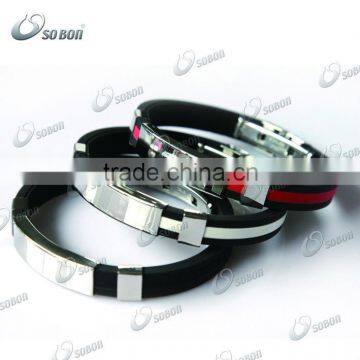 Elegant Silicone Energy Bracelet with Metal Clasp for Sport/Health