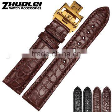 18|19|20|21|22mm high quality genuine alligator leather Watch strap with stainless steel buckle Wholesale 3PCS