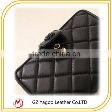 Plaid Thread Women Pure Leather Wallet With Photo Pocket photo-2