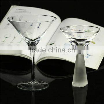 Handblown custom crystal thick base Cocktail glass martini glass for holiday gift barware