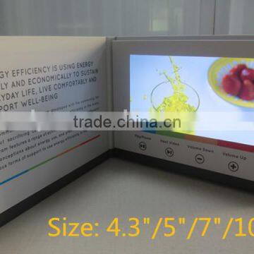 5 inch LCD promotional video card booklet tft screen video greeting card