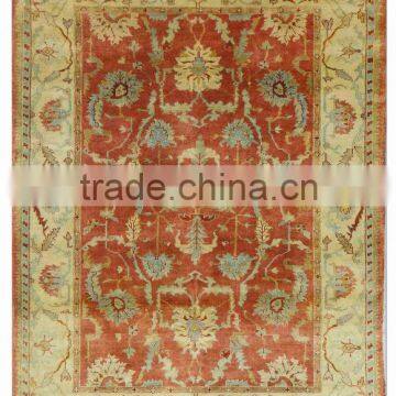 1067 Rust Beige Oshak Carpets made with fine Handspun wool