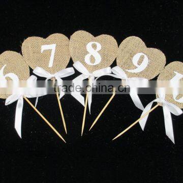 Personalized Monogram Burlap Numbers Seating Charts photo-4