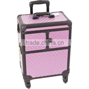 Professional 4 Wheels Rolling Makeup Train Case