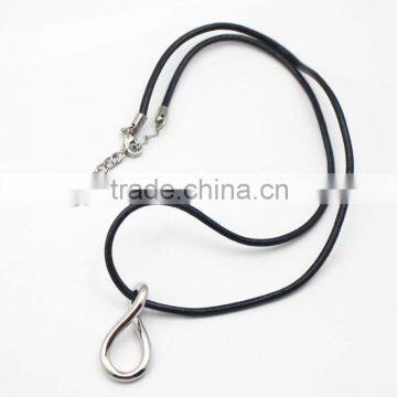 Stainless Steel 8 Symble Pendant Leather Chain Necklace photo-3