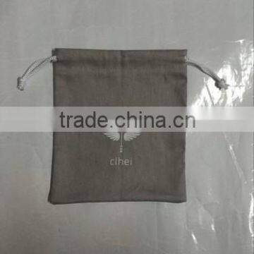 High quality light grey drawstring cotton bag with custom logo,mixed size