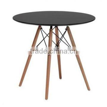 restaurant stylish round MDF top and wood legs dining table