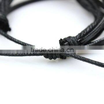 Knitting Leather Straw Rope Bracelet For Boys,Fashion Leather Bracelet For Men photo-3