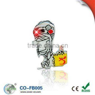 Mummy Skeletion shaped LED flashing Badge with Pin&Magnet back