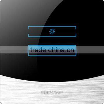 Top Quality OEM Production 2 Gang Tempered Glass Touch Panel Switch For Smart Home
