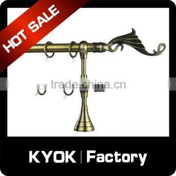 KYOK AB/AC metal wrought iron curtain finials,double curtain rod set with classic curtain finials