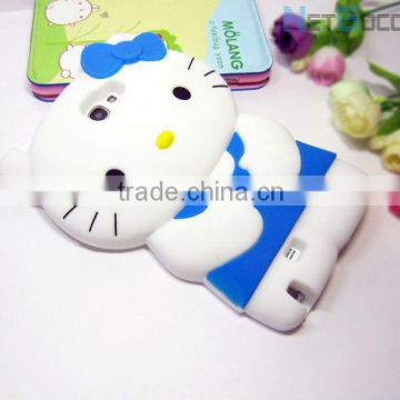 Cute Design 3D hello kitty Silicone Case For Samsung N7100