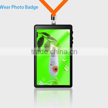 silver/ black color led video name tag/led name badge for advertisement /digital magnetic name badge in exhibition