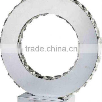 Round LED table lamp made by crystal and iron T605