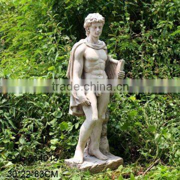 Antique white arden decoration large warrior statue for sale