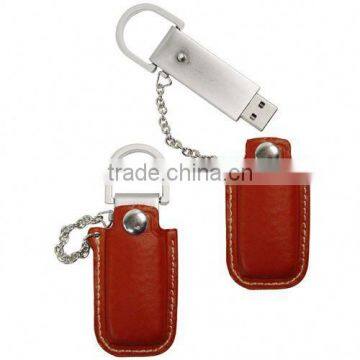 2014 new product wholesale key chain usb flash drive leather free samples made in china